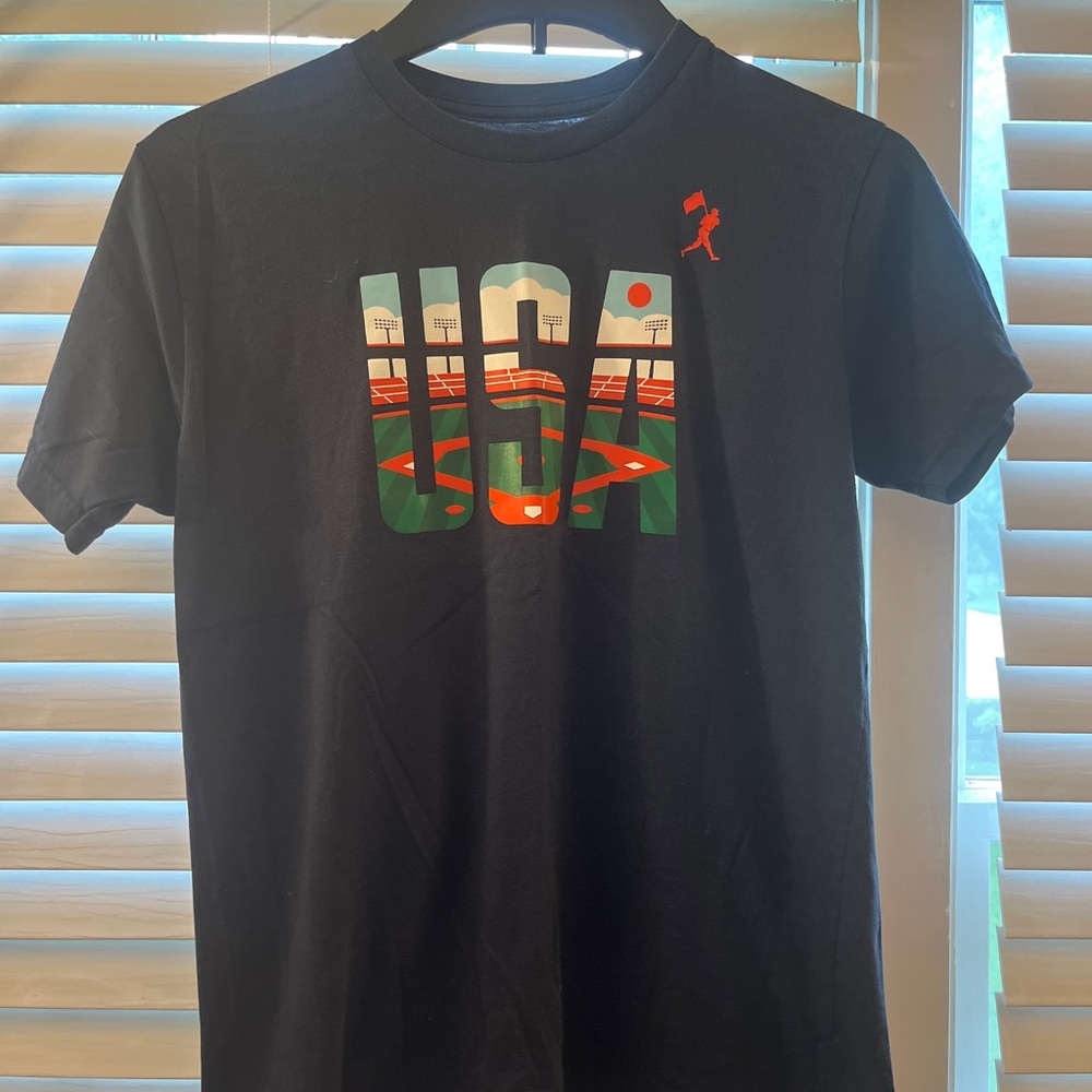 Baseballism USA Graphic T-Shirt, Navy Blue, Size Mens Medium